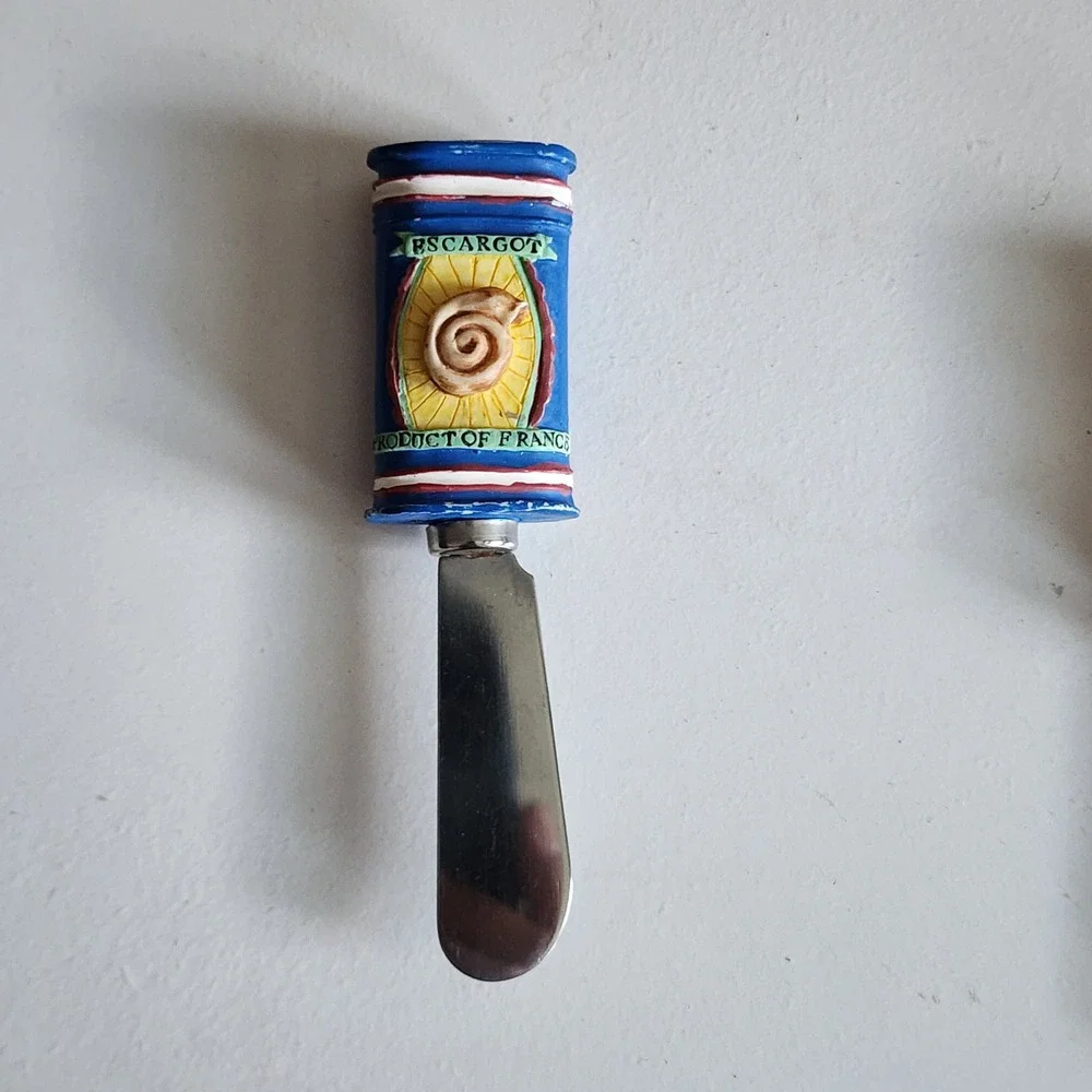 Vintage French Bistro Cheese Spreaders Set Escargot Caviar Truffle Foie Gras
